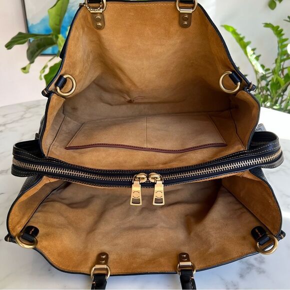 Coach Rogue Bag 39 in Black Glovetanned Pebble Leather Brass C5863 XL Satchel - Picture 12 of 16